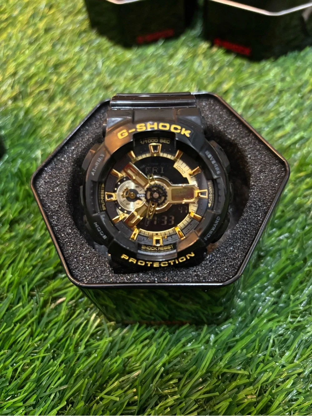 G-Shock Men’s Black and Gold Watch